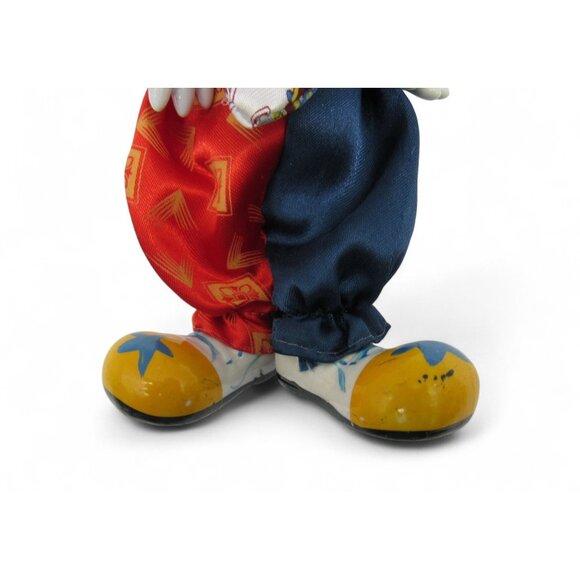 Ceramic CLOWN Figurines Set Of 2 Red and Blue China Vintage - Picture 10 of 11